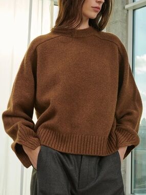 Soeur Will Pull Merino Wool Sweater 34 Small Brown
